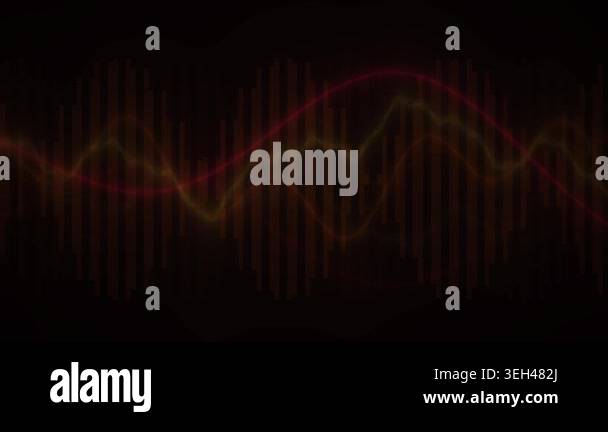 Sound wave pattern on black background with white lines Stock Video ...
