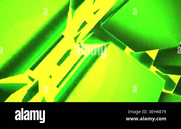 Abstract geometric patterns in green and yellow hues create a dynamic ...
