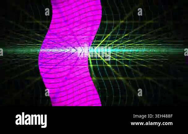 Neon light beams on grid background Stock Video Footage - Alamy