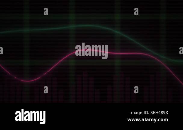 Two wavy lines on a grid background Stock Video Footage - Alamy
