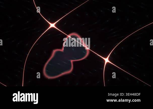 Glowing red lines on black background with bright spots Stock Video ...