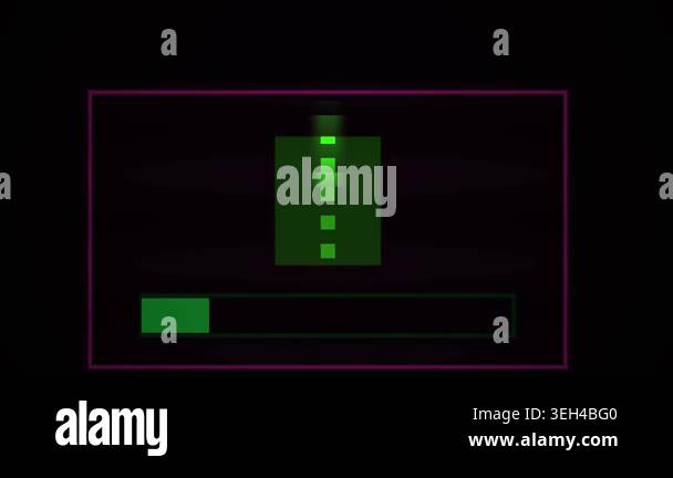 Green battery meter on black background with progress bar Stock Video ...
