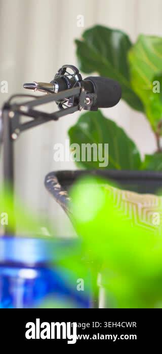 Vertical video: Mic on boom arm is shifting inward as camera is ...