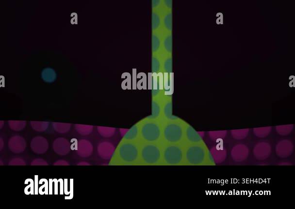 A green object with dots on a purple background Stock Video Footage - Alamy