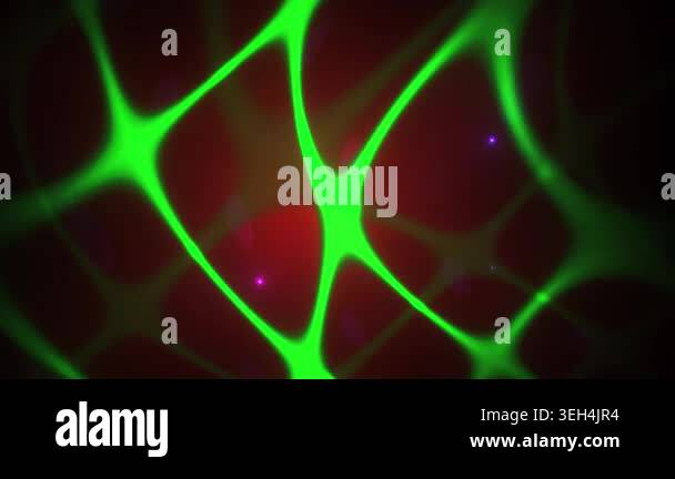 Microscopic view of glowing green cells Stock Video Footage - Alamy