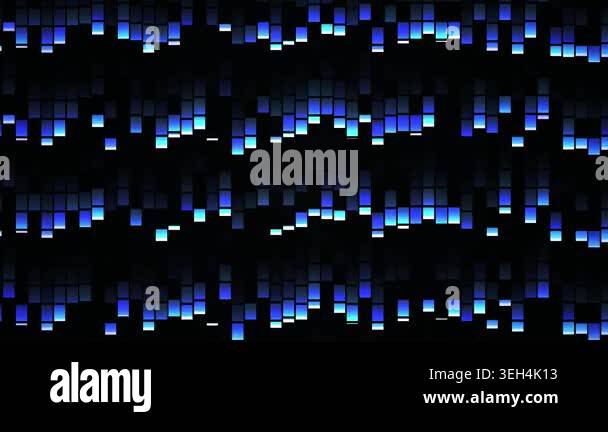 Glowing blue digital light pattern on black background Stock Video ...