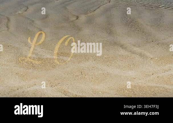 A beautiful sand art timelapse video creatively drawing the word love ...