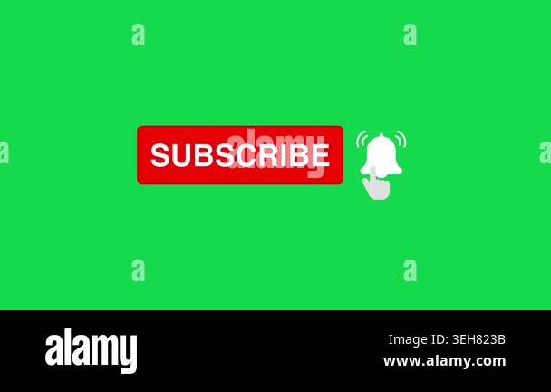 Mouse Clicking a Subscribe Button and Bell Notification animation on ...