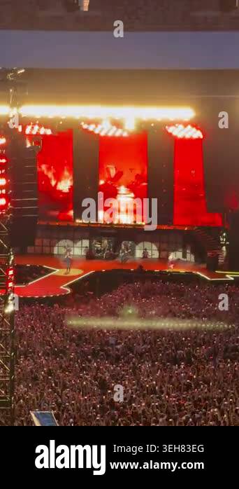 AC DC concert in Warsaw. Massive rock concert in Warsaw, Poland, with a ...