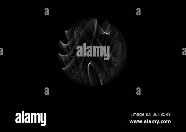 Black and white energy magic sphere round hi-tech light digital ball ...