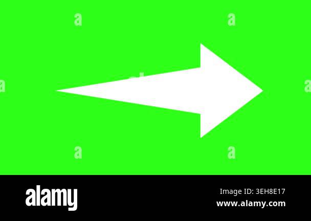 Solid White Sharp Arrow Loop Animation on Green Screen Stock Video ...