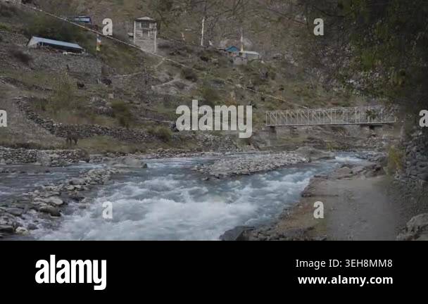 Beautiful Himalayan Glacial Budhi Gandaki River Origin in Tsum Valley ...