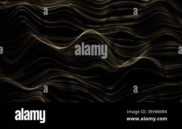 Abstract gold waves pattern, Seamless Loop. Wavy lines of yellow shiny ...