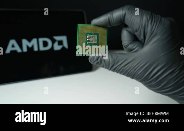 Advanced Micro Devices AMD background display, American semiconductor ...