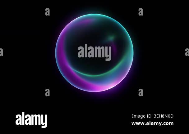 Glowing iridescent light orb with smooth teal violet and green ...