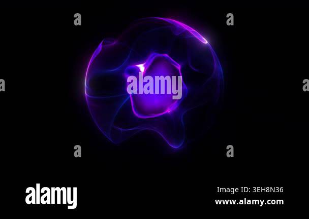 Purple energy magic sphere round high-tech digital ball core of light ...