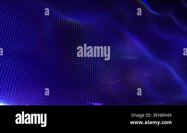 Abstract blue liquid waves display. News splash screen. Pixel display ...