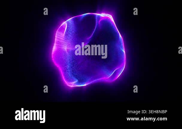 Abstract glowing sphere, energy ball shines brightly with rays of light ...