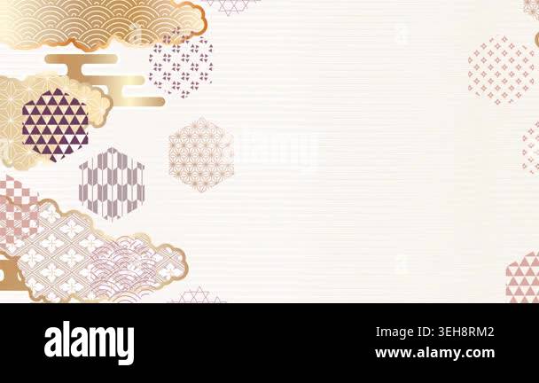 Traditional Japanese Pattern Abstract Background with Golden Clouds and ...