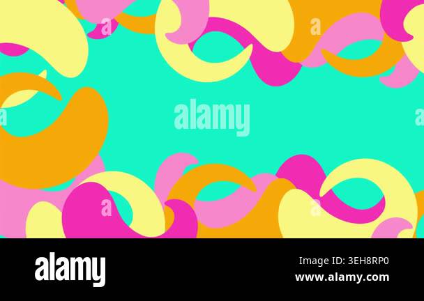 Vibrant Colorful Abstract Shapes Flowing on Teal Background Animation ...