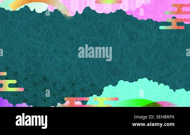 Traditional Japanese Washi Paper Texture Background with Colorful Cloud ...