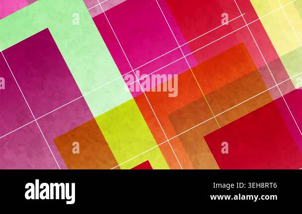 Colorful Abstract Geometric Shapes with Textured Overlay Stock Video ...