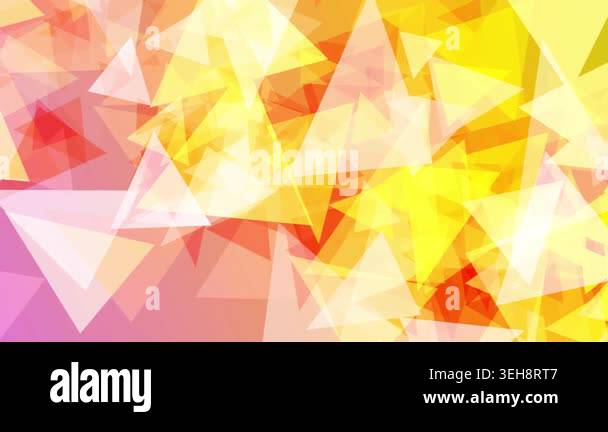 Abstract Geometric Background with Moving Yellow and Orange Triangles ...
