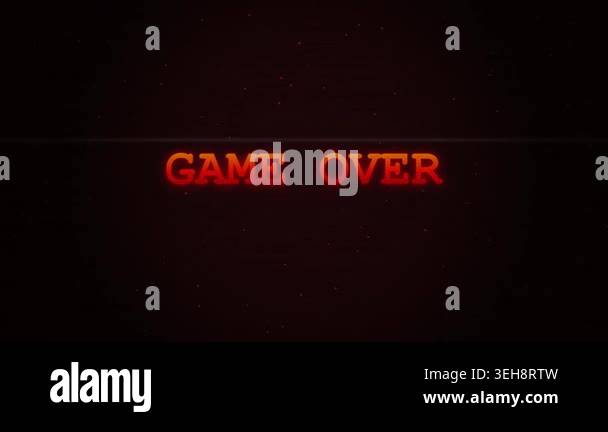 Game Over text animation. Cinematic red glowing Game Over text ...