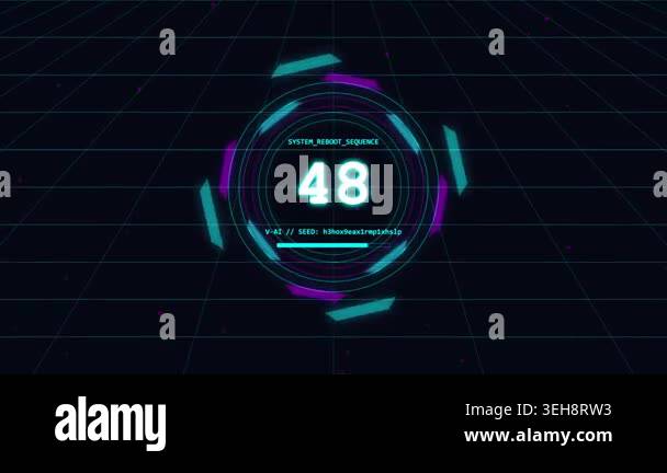 1 minutes Countdown Neon Animation. 60 Second Neon Countdown Timer with ...