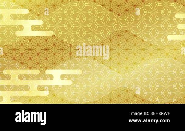 Elegant Golden Traditional Japanese Pattern Background Animation Stock ...