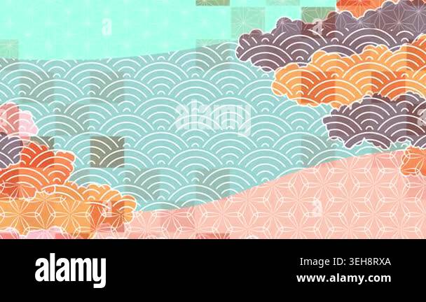 Abstract Animation of Traditional Japanese Patterns in Pastel Tones ...