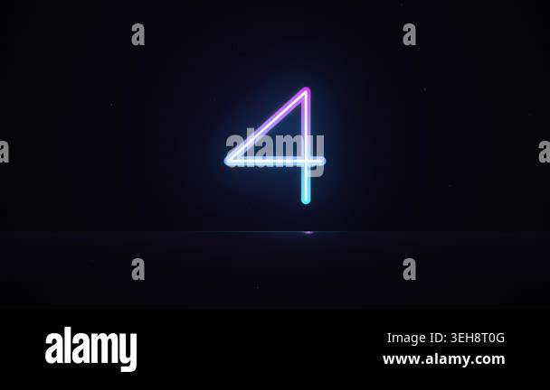5 second countdown neon 4K. Glowing Neon Number Five for 5-Second ...