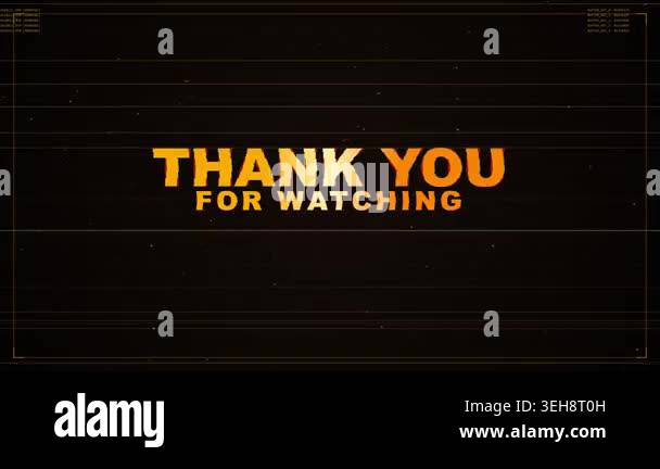 Thank you for watching 4K.Digital Glitch Thank You For Watching Text ...