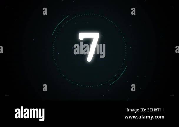 Countdown Timer Glitch 10 secondDigital countdown timer number eight ...