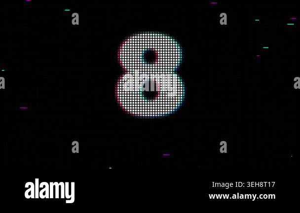 10 second Countdown glitch colorful animation. 10-Second Digital ...