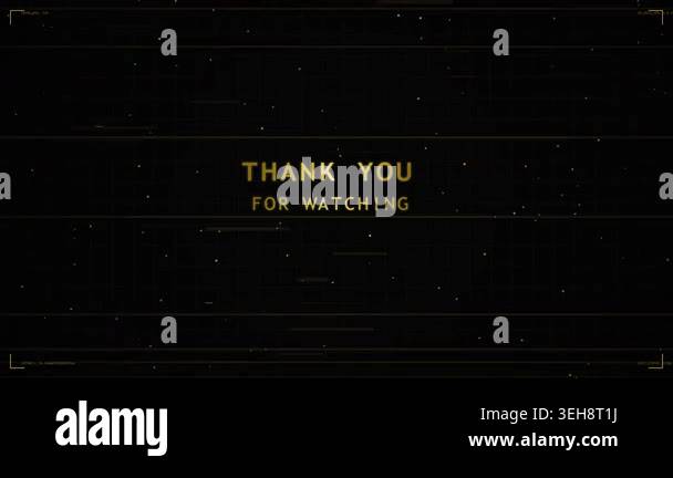Thank you for watching gold.Futuristic Digital Glitch Text Reading ...