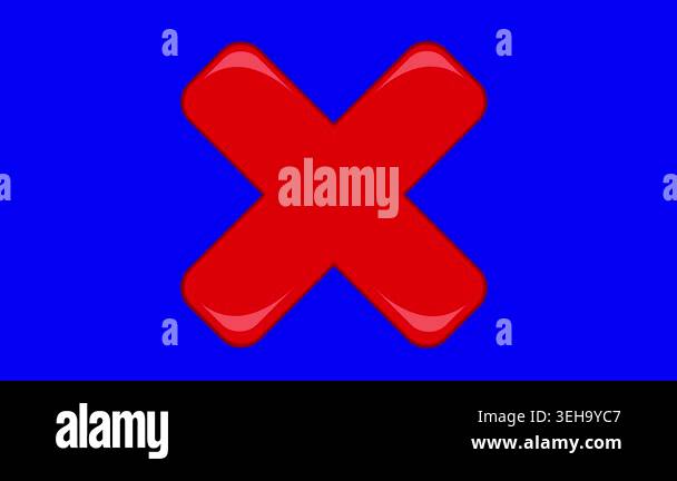 red cross animation loop with blue chroma key background screen for ...