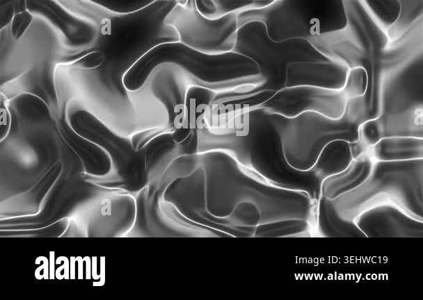 Abstract black and white wavy texture resembling fluid shapes in a ...