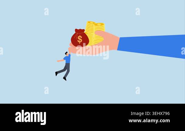 High risk high return, 4k animation of finance manager financial backer ...