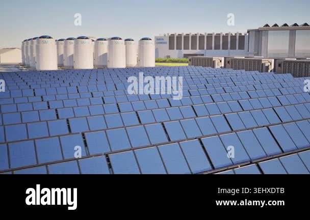 Smr or small modular nuclear reactors power plant with solar panels for ...