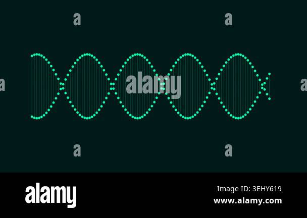 Digital representation of a glowing cyan double helix dna strand on ...