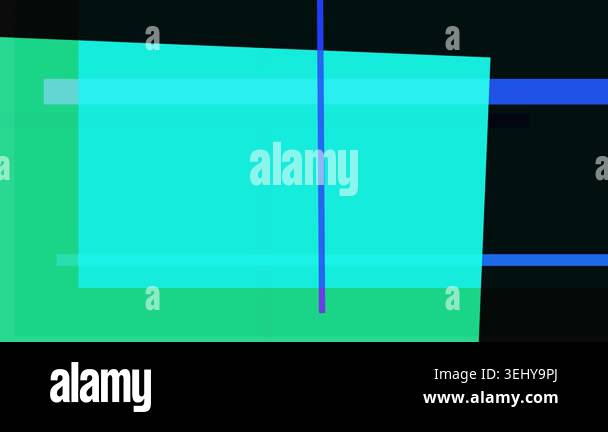 Abstract geometric composition with overlapping translucent cyan and ...