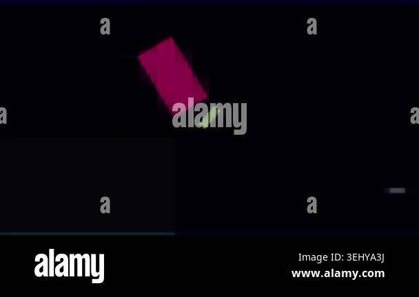 Abstract geometric composition with a large magenta rectangle and small ...