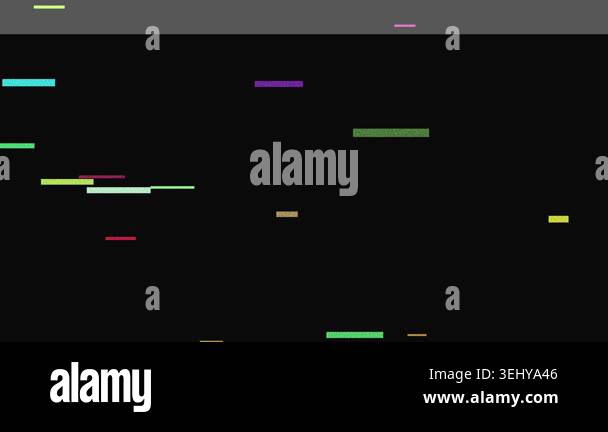 Abstract composition of colorful rectangular shapes scattered against a ...