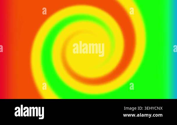 A vivid spiral swirl combines yellow orange green and blue in a bold ...