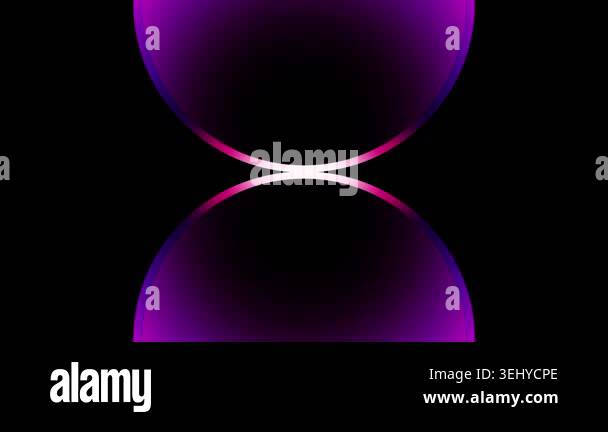 Two deep purple hourglass-shaped forms face each other symmetrically ...