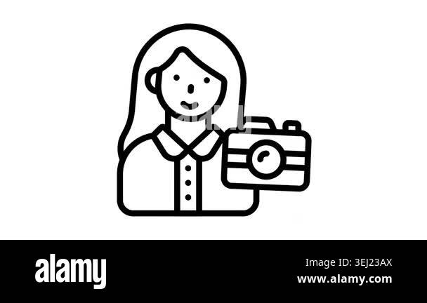 Check out our trendy line style icon animation of photographer Stock ...