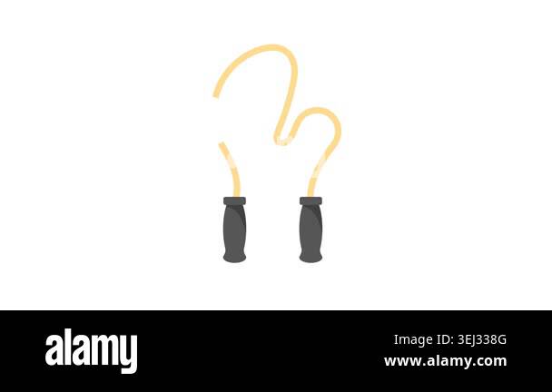 Well designed flat style animated icon of jumping rope, ready to use ...