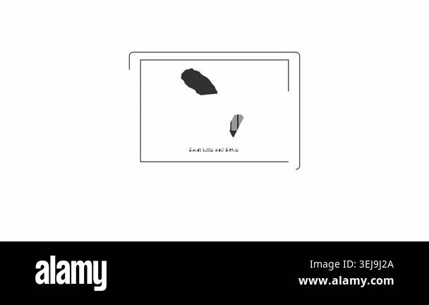 A simple line drawing of a laptop with abstract black ink blots on the ...