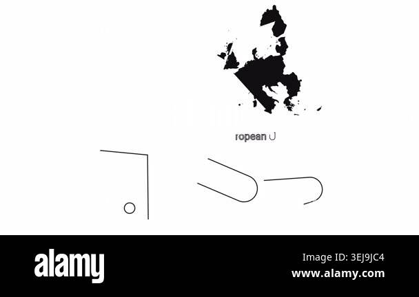 A graphic illustration showing the map of the European Union with a ...